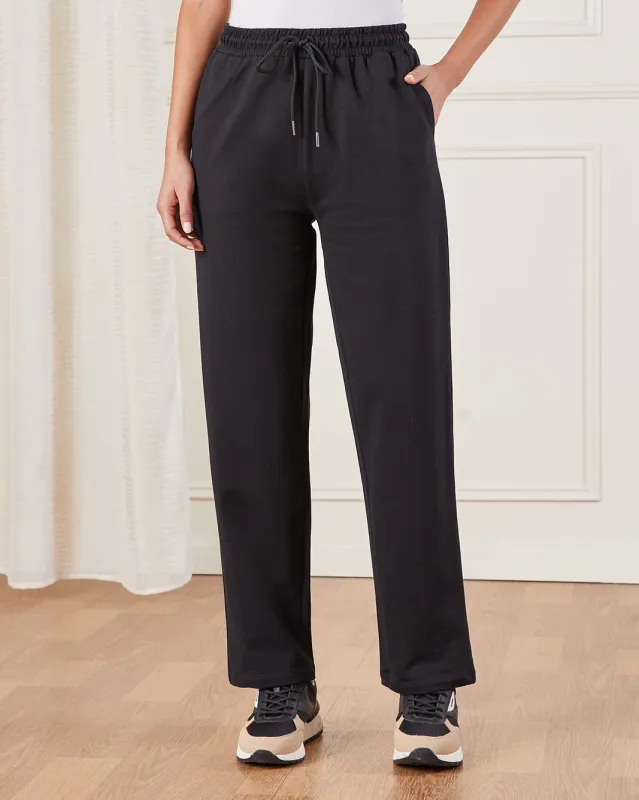 Women Black Straight Fit Active Pants sold by Redtag