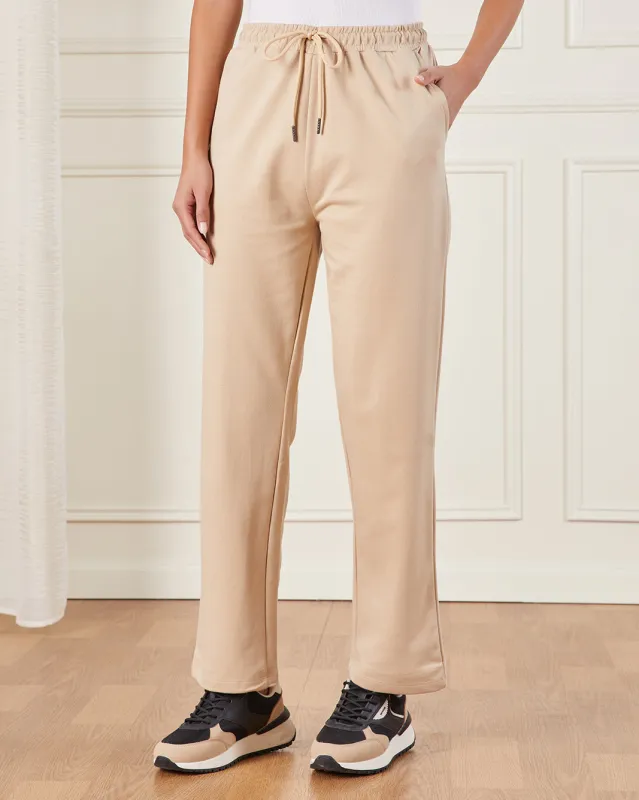 Women Beige Straight Fit Active Pants sold by Redtag