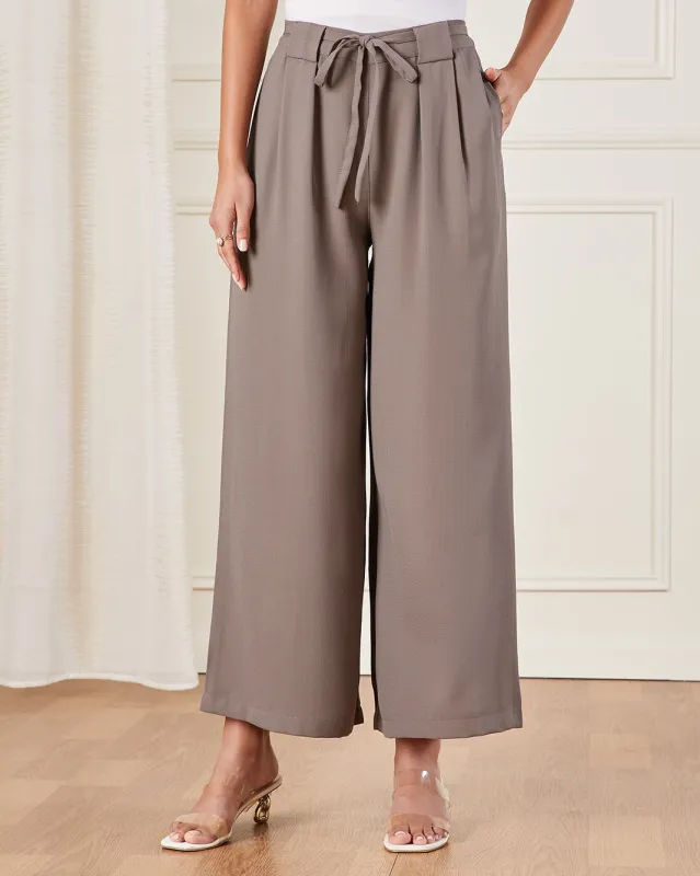 Women Grey Wide Leg Trousers sold by Redtag
