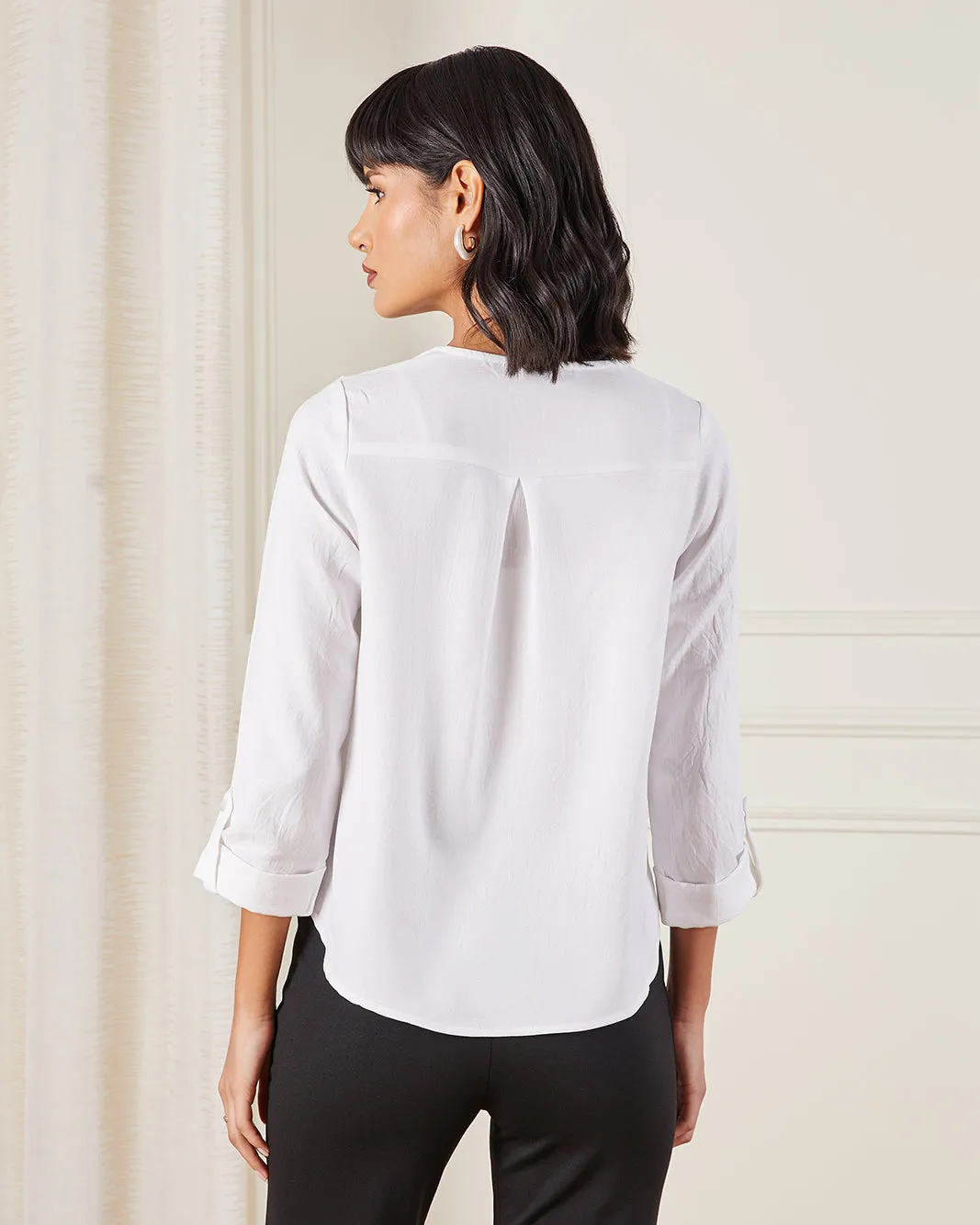 Women White Plain Blouse sold by Redtag product image thumbnail 3