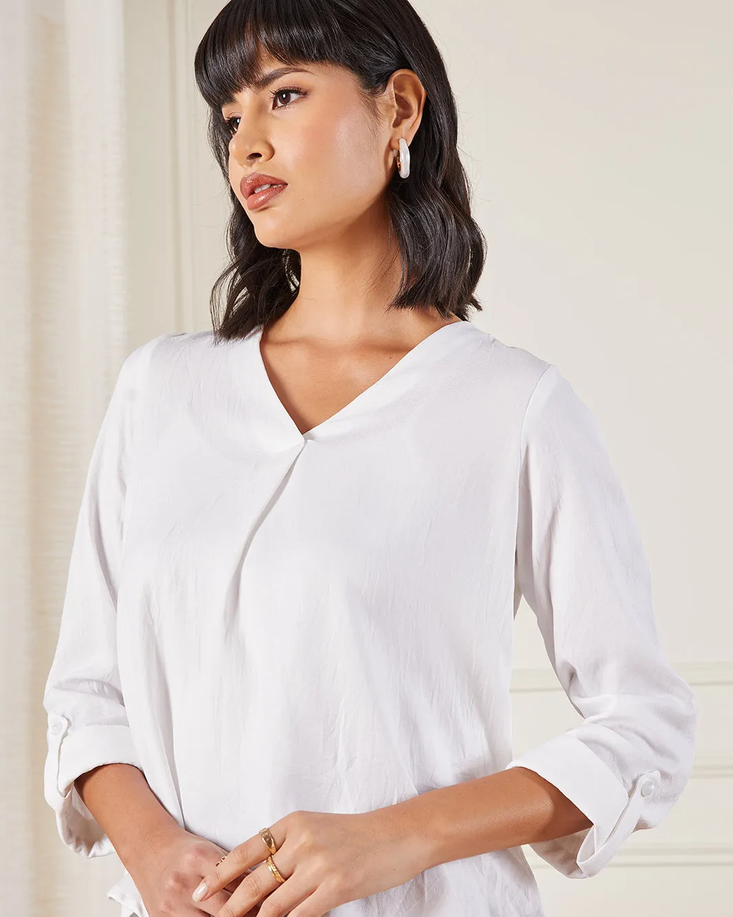 Women White Plain Blouse sold by Redtag product image thumbnail 4