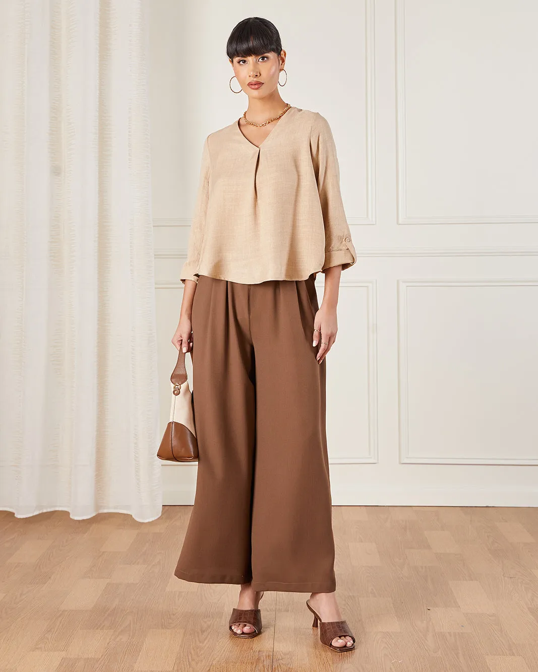 Women Beige Plain Blouse sold by Redtag product image thumbnail 2