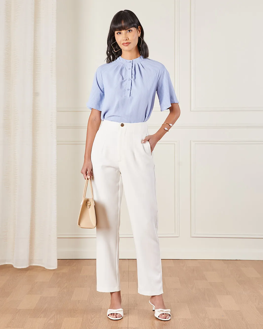 Women Blue Striped Blouse sold by Redtag product image thumbnail 2