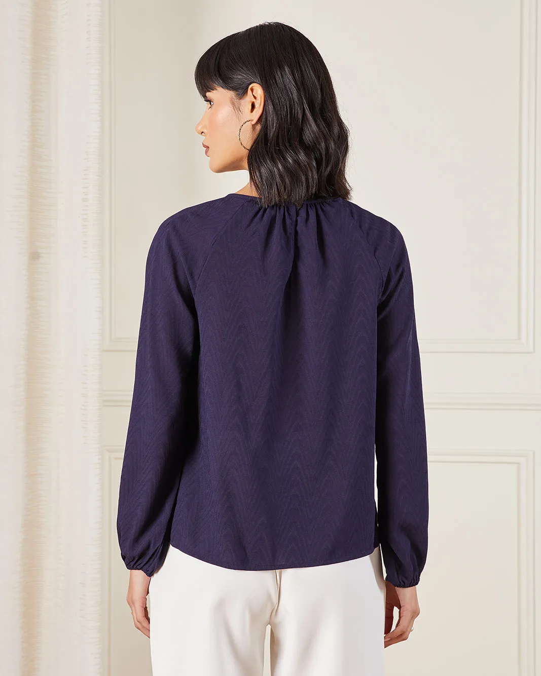 Women Navy Embellished Blouse sold by Redtag product image thumbnail 3