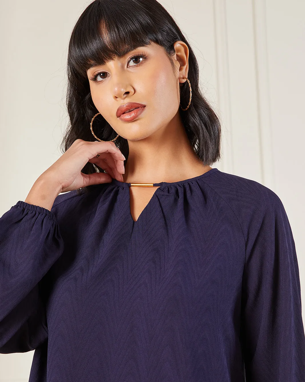 Women Navy Embellished Blouse sold by Redtag product image thumbnail 4