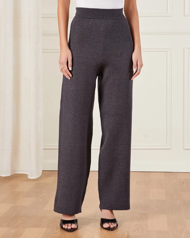 Women Grey Knitted Wide Leg Trousers sold by Redtag