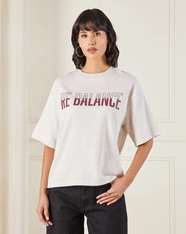 Women Grey Crop Oversize Active T-Shirt sold by Redtag