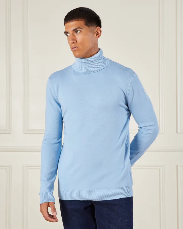 Men Blue Turtle Neck Sweater sold by Redtag