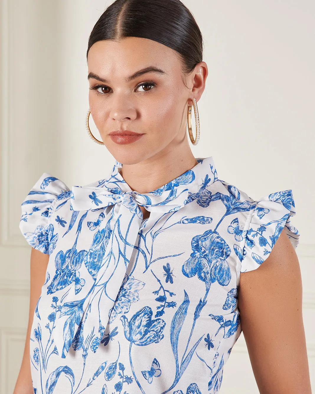 Women White And Blue Printed Casual Blouse sold by Redtag product image thumbnail 4