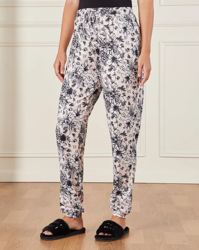 Women Beige Floral Print Pyjama Bottom sold by Redtag