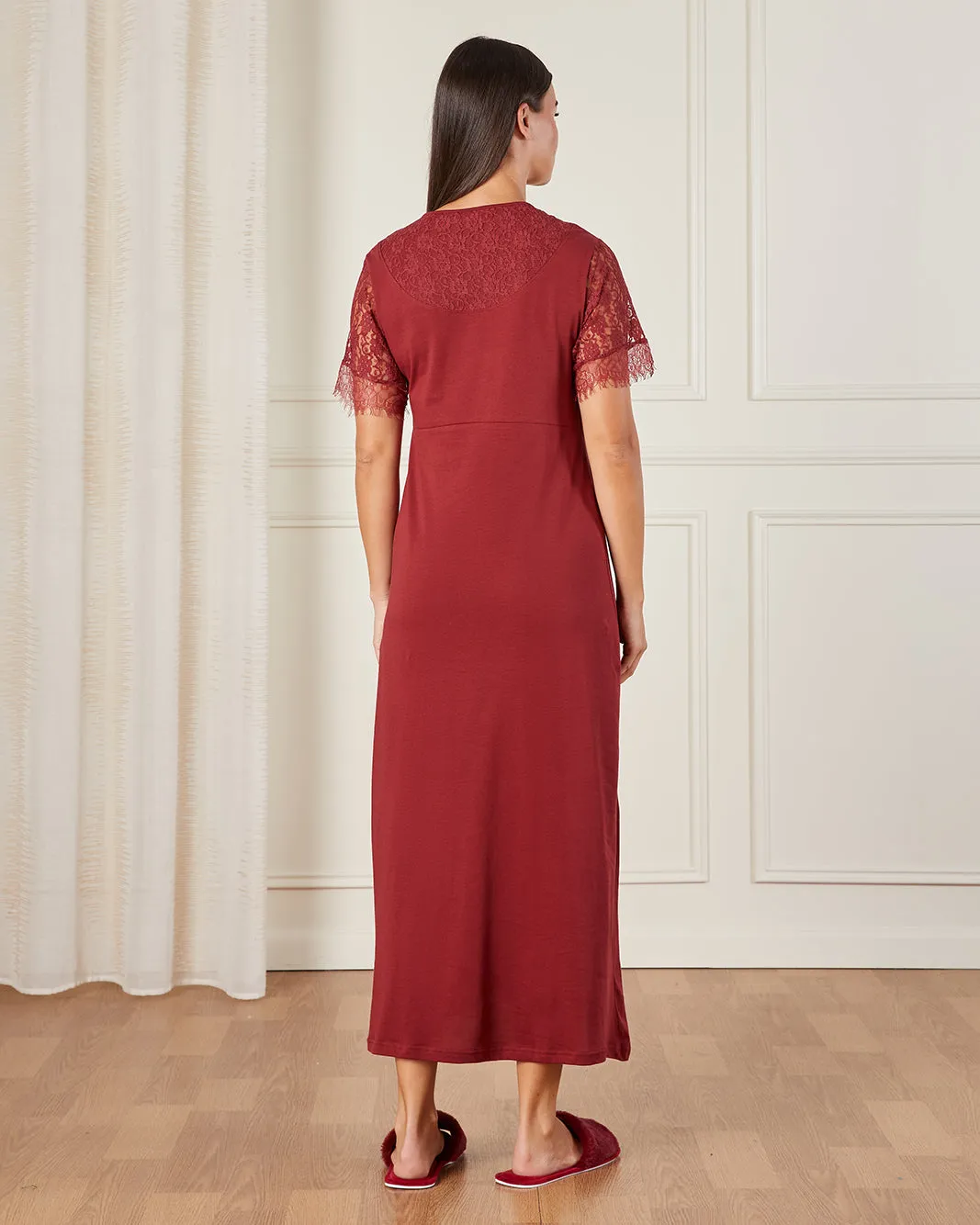 Women Red Lace Nightgown sold by Redtag product image thumbnail 3