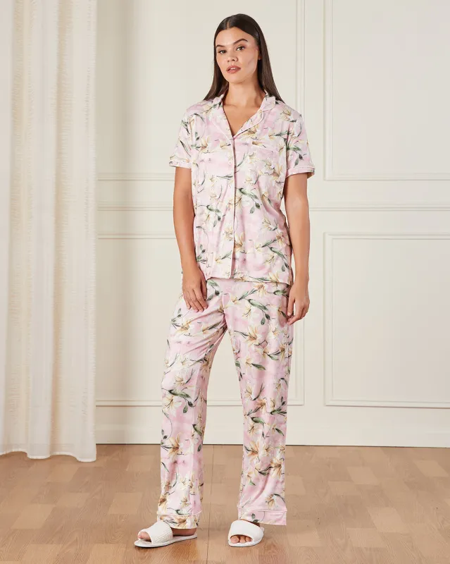 Women Pink Printed Pyjama Set (2 Piece) sold by Redtag