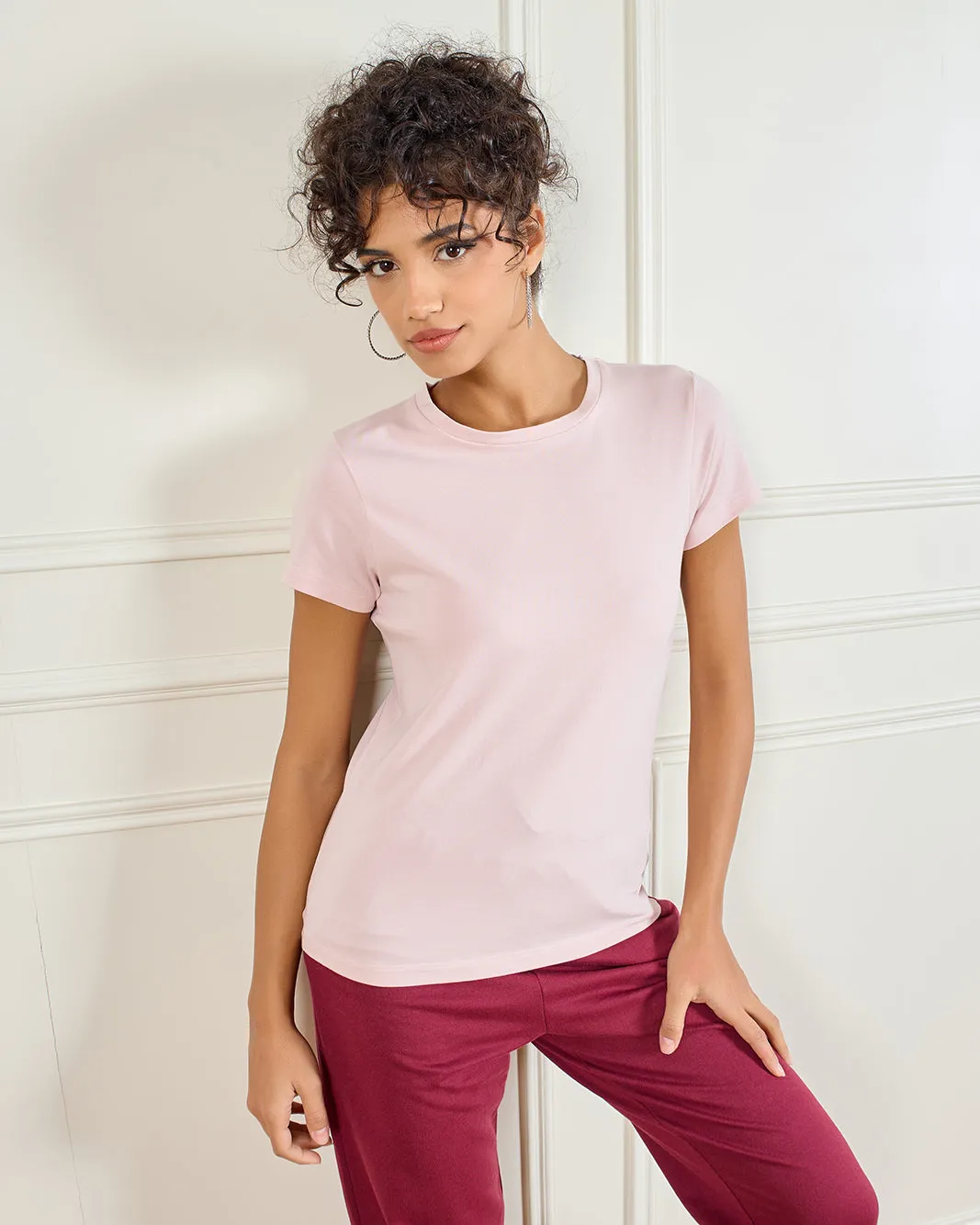 Women Pink Short Sleeve T-Shirt sold by Redtag product image thumbnail 5