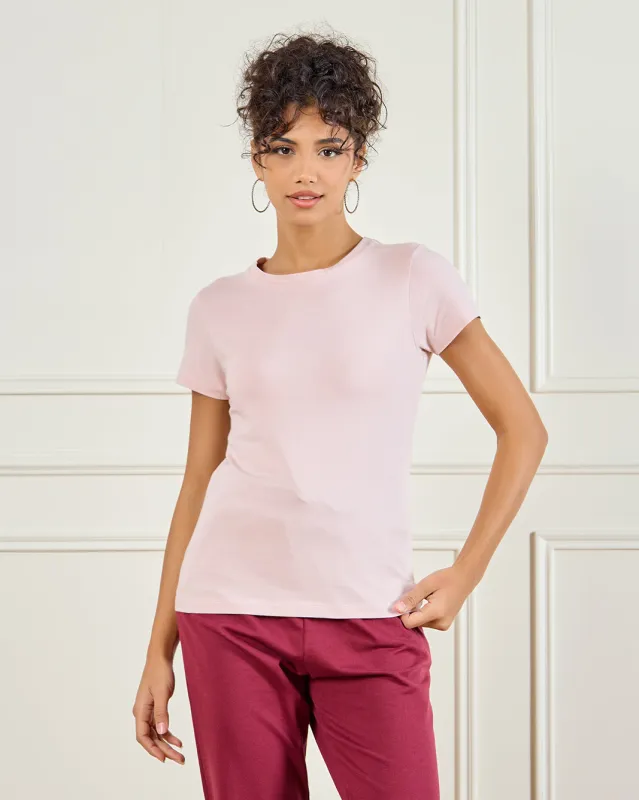 Women Pink Short Sleeve T-Shirt sold by Redtag