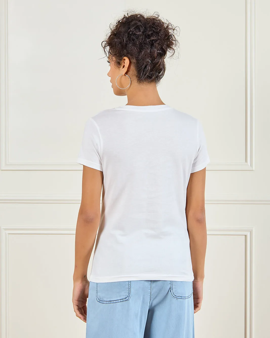 Women White Floral Print T-Shirt sold by Redtag product image thumbnail 3