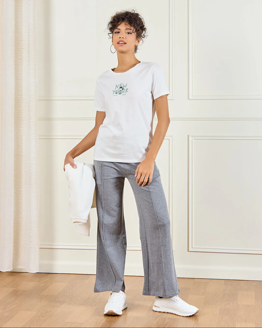 Women White Peanut Printed T-Shirt sold by Redtag product image thumbnail 2