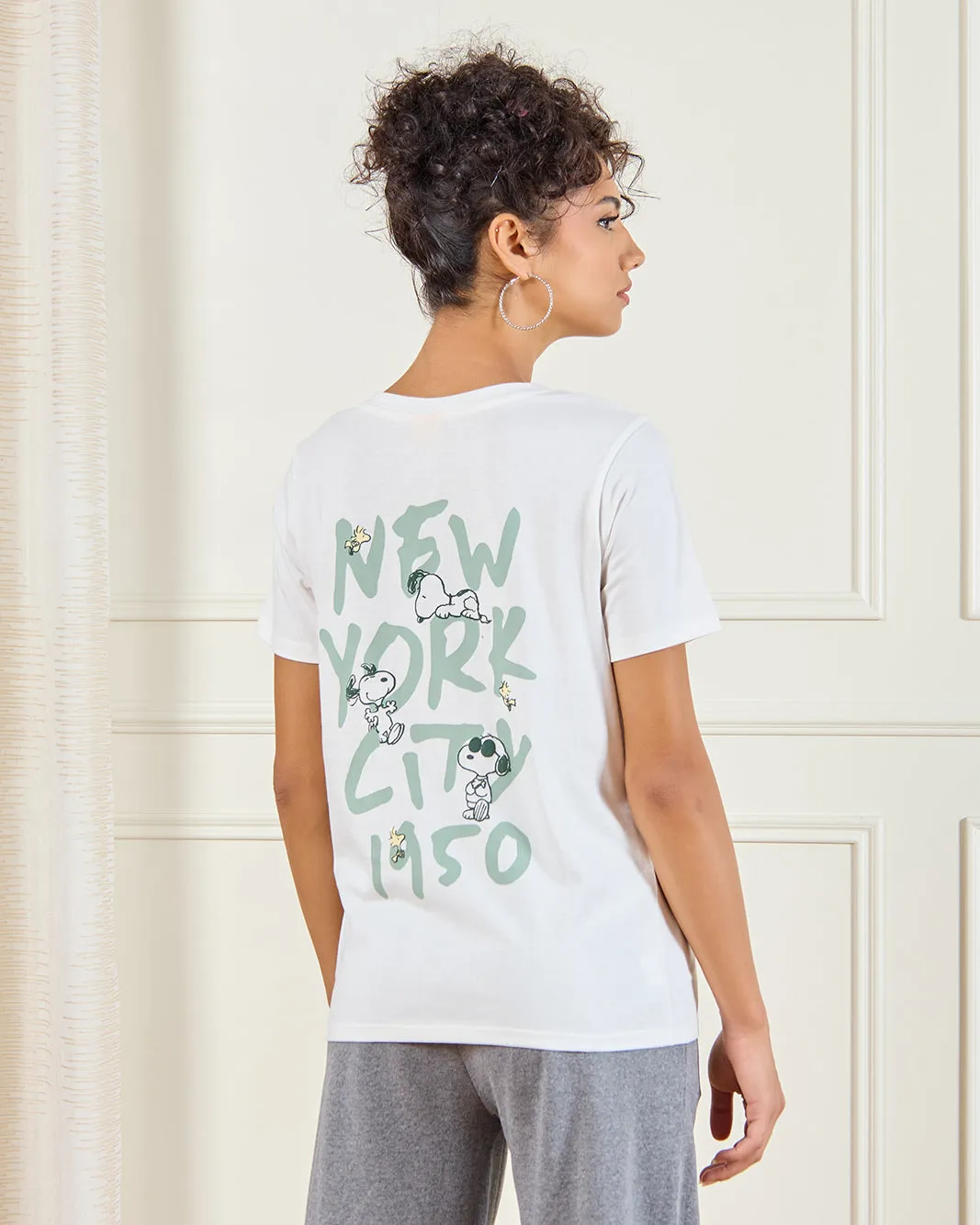 Women White Peanut Printed T-Shirt sold by Redtag product image thumbnail 3