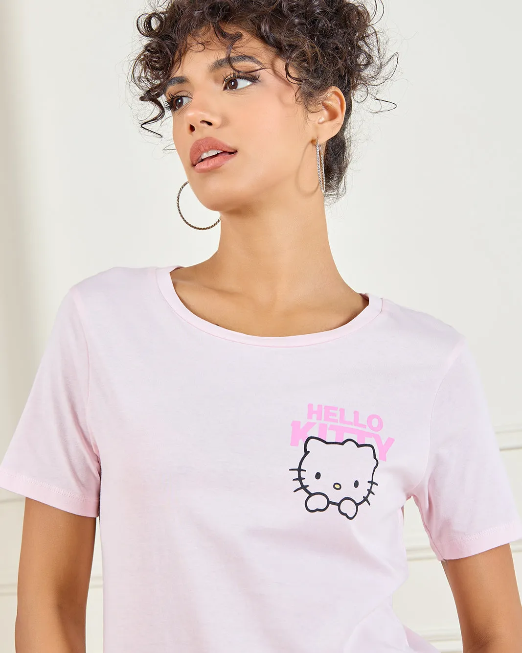 Women Pink Hello Kitty Printed T-Shirt sold by Redtag product image thumbnail 4