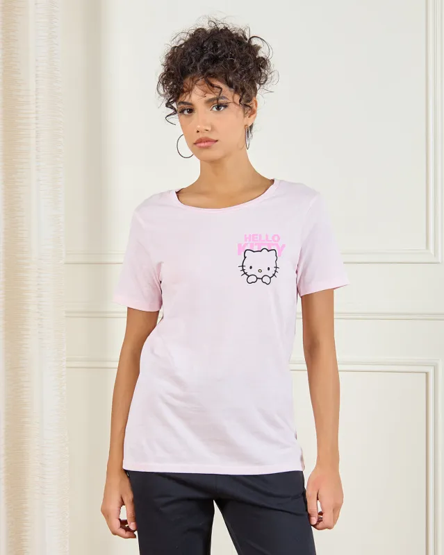 Women Pink Hello Kitty Printed T-Shirt sold by Redtag
