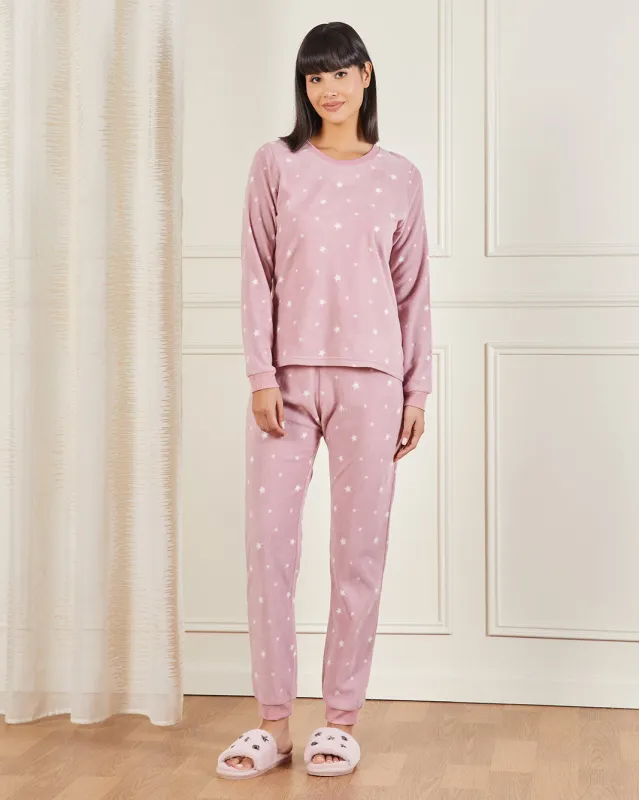 Women Pink Polka Dot Pyjama Set (2 Piece Set) sold by Redtag