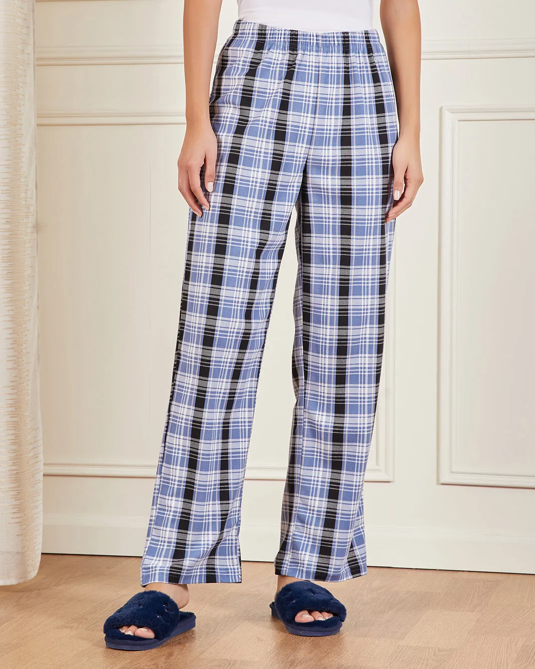 Women Blue Checkered Pyjama Set (2 Piece) sold by Redtag product image thumbnail 3