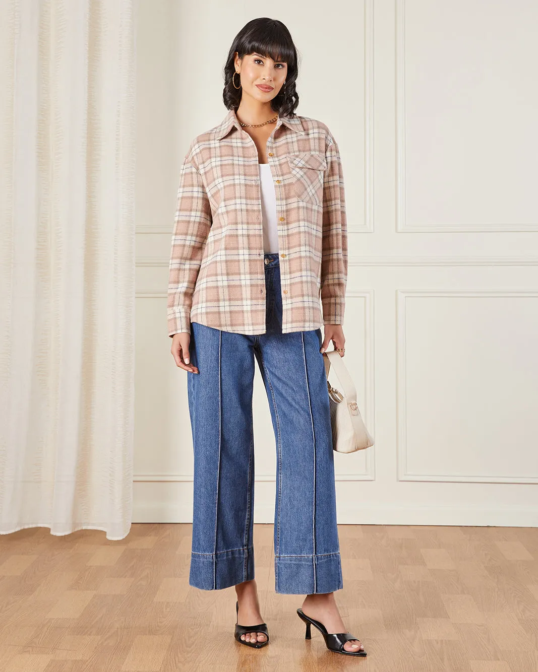 Women Beige Checkered Shirt sold by Redtag product image thumbnail 2