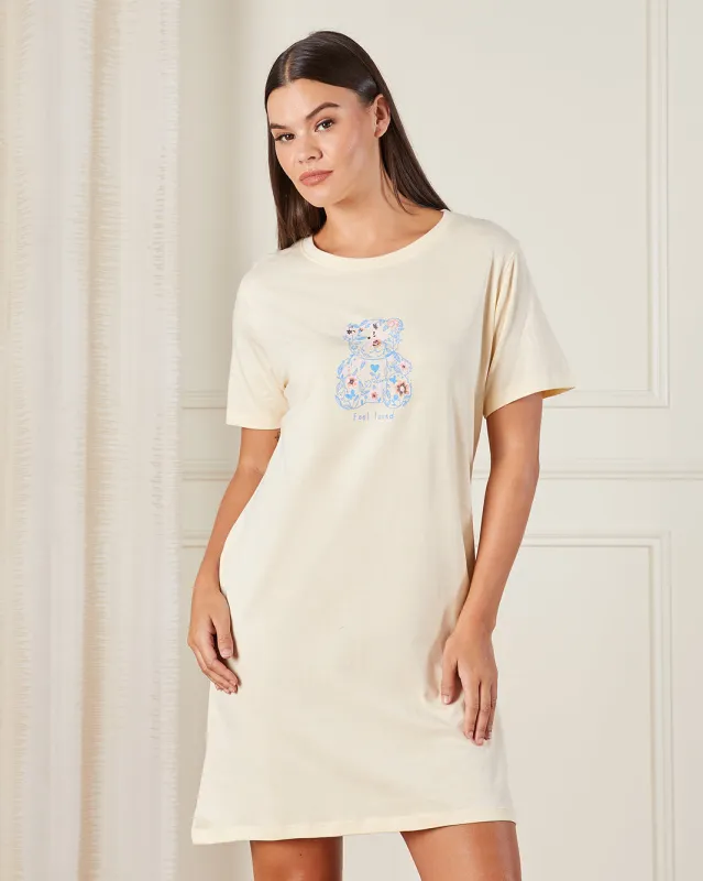 Women Ivory Printed Nightshirt sold by Redtag