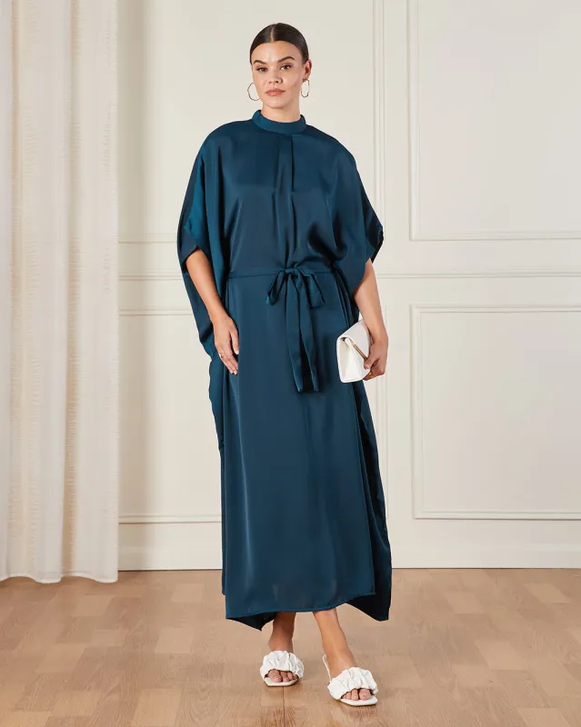 Women Green Belted Kaftan Dress sold by Redtag