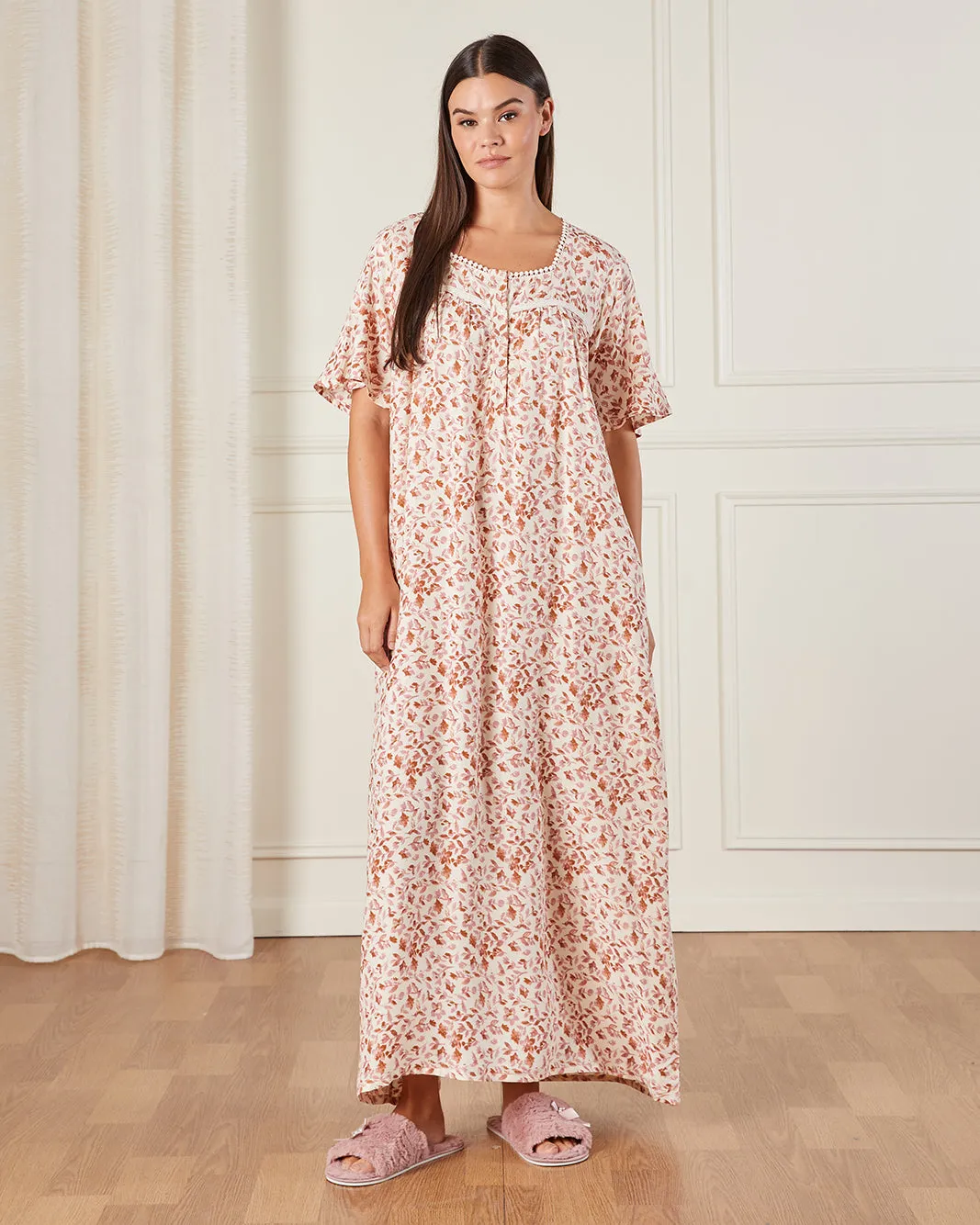 Women Beige Printed Nightgown sold by Redtag product image thumbnail 4