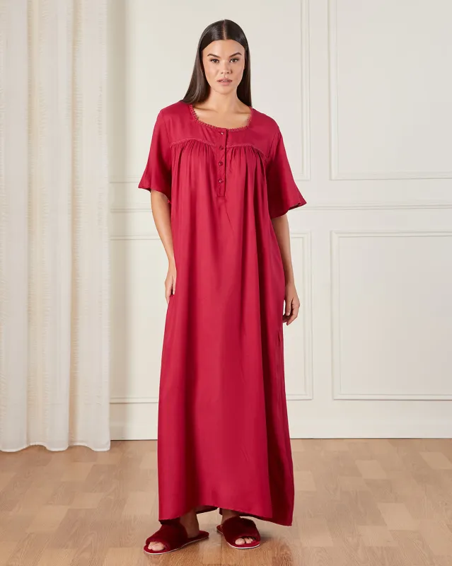 Women Red Maxi Nightgown sold by Redtag