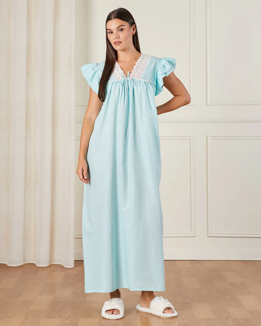 Women Blue Lace Nightgown sold by Redtag product image thumbnail 4
