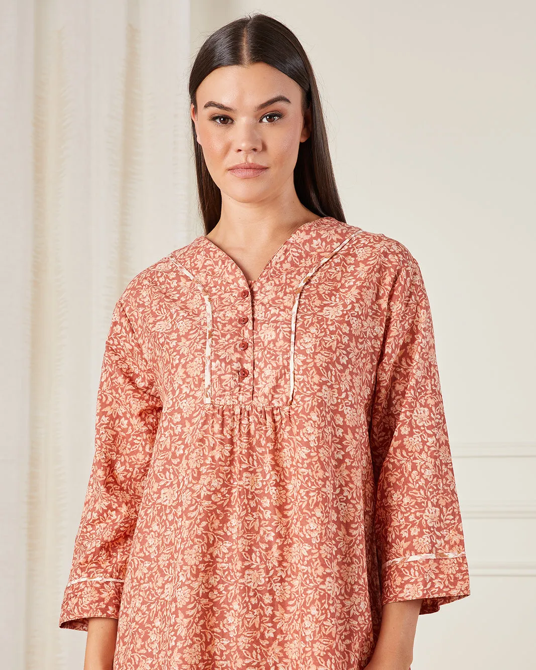 Women Orange Printed Nightgown sold by Redtag product image thumbnail 2