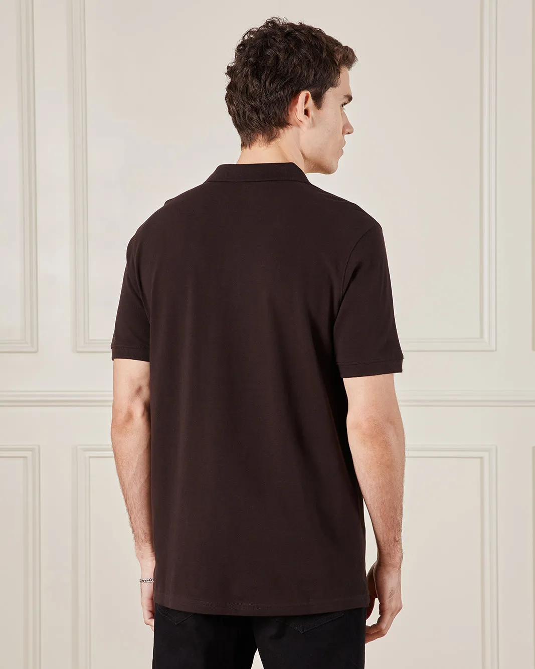 Men Brown Basic Polo Shirt sold by Redtag product image thumbnail 3