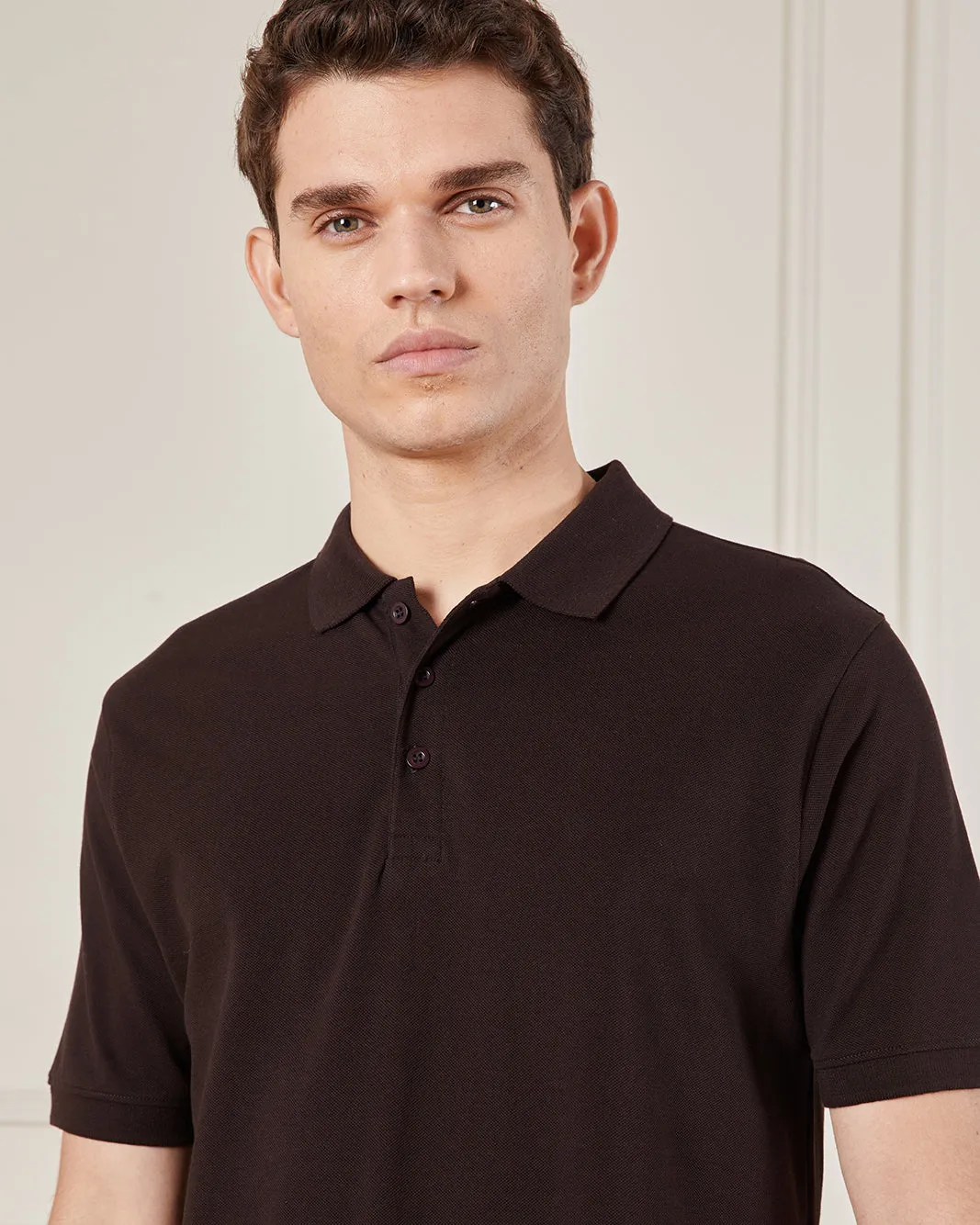 Men Brown Basic Polo Shirt sold by Redtag product image thumbnail 4