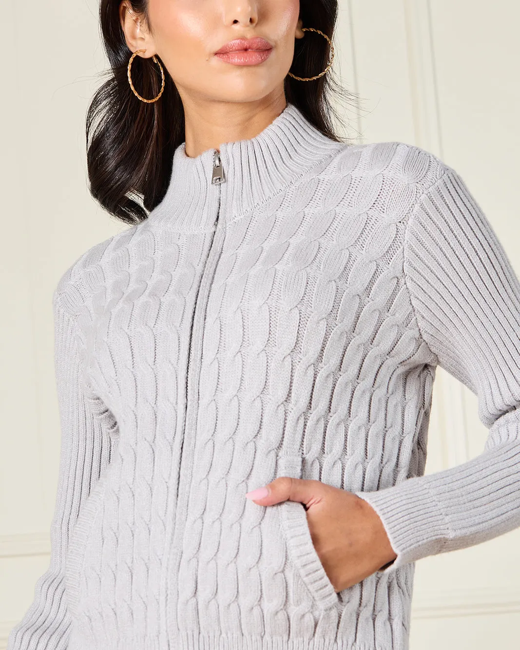 Women Grey Knitted Jacket sold by Redtag product image thumbnail 4