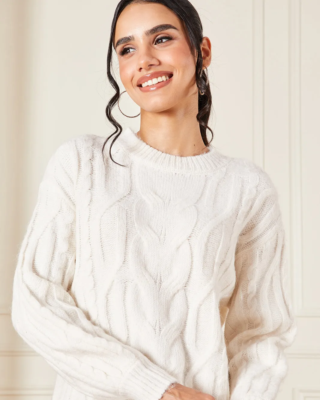 Women Ivory Cable Knitted Pullover sold by Redtag product image thumbnail 4