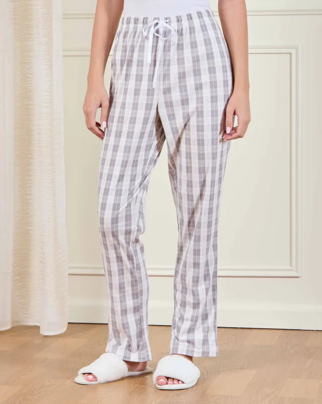 Women Grey Checkered Pyjama Bottom sold by Redtag