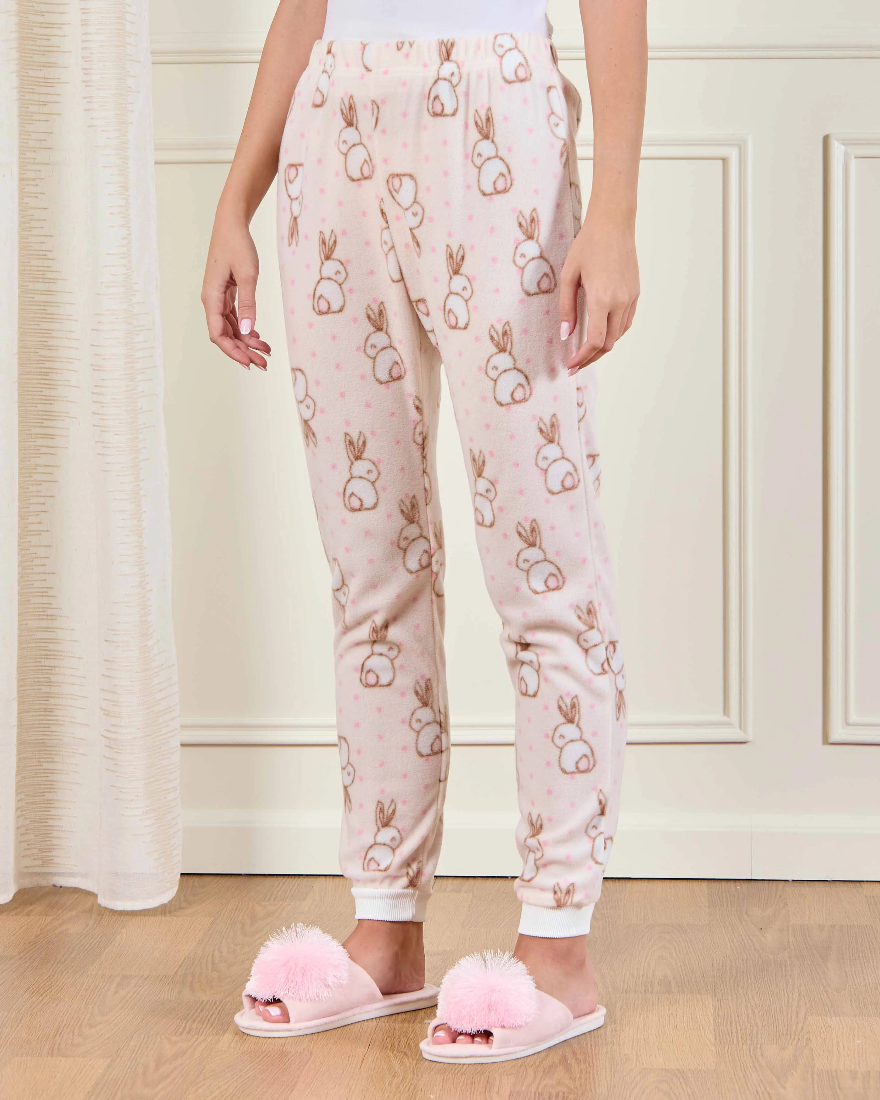Women White And Cream Rabbit Print Pyjama Set (2 Piece) sold by Redtag product image thumbnail 3