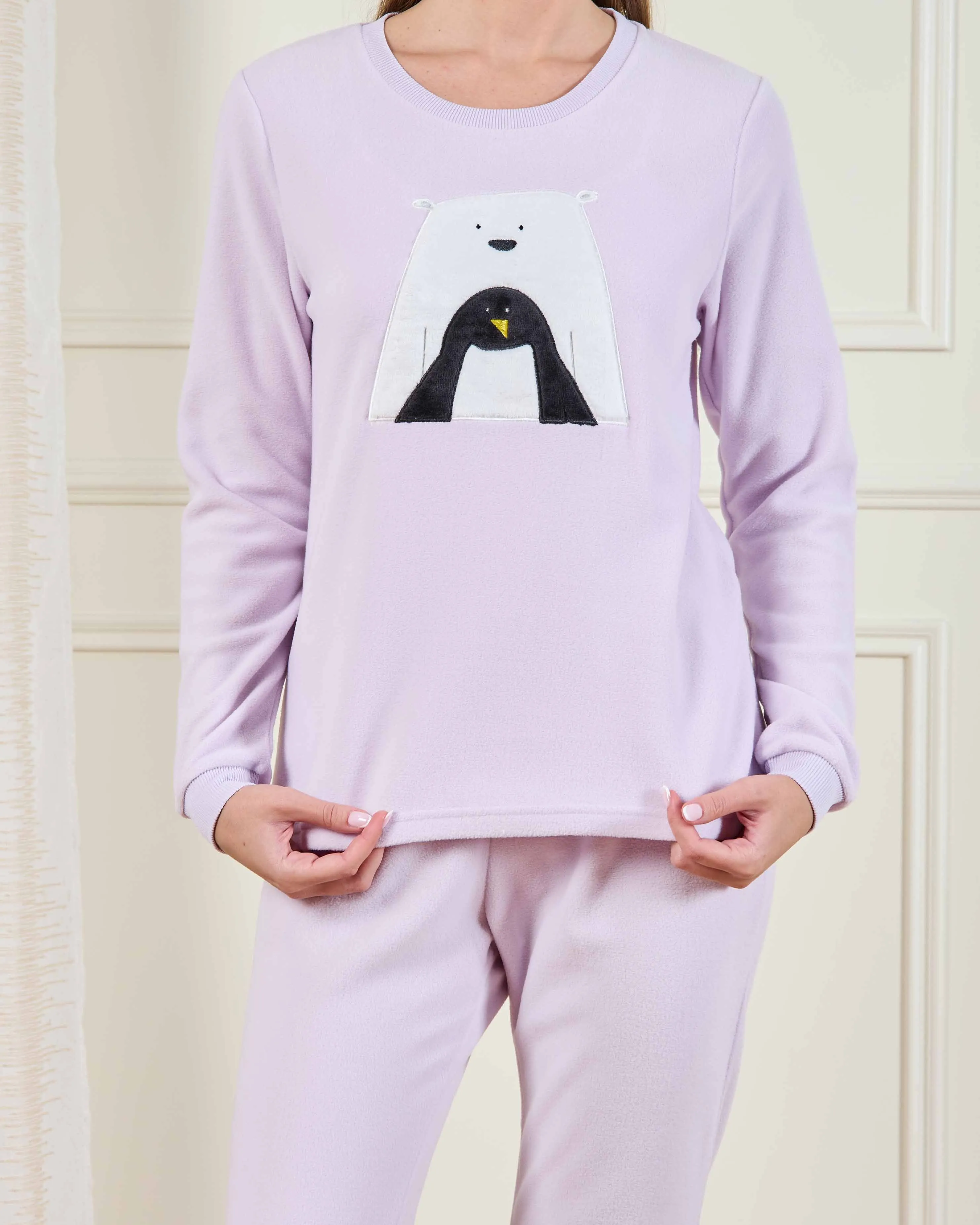 Women Lilac Penguin Print Pyjama Set (2 Piece) sold by Redtag product image thumbnail 4