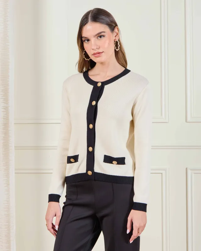 Women Cardigan With Contrast Placket & Pocket Details sold by Redtag