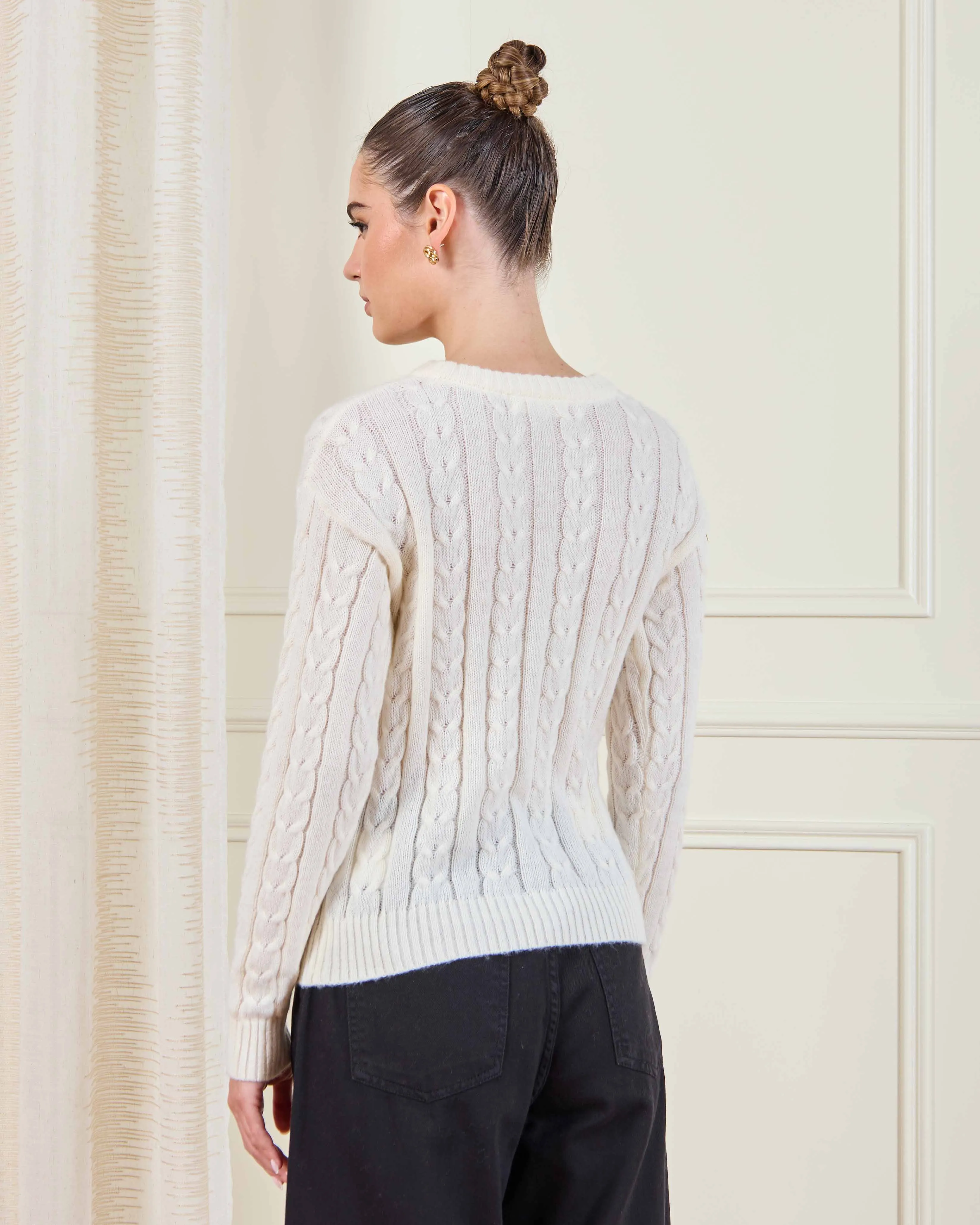Women Beige Jacquard Knit Pullover sold by Redtag product image thumbnail 3