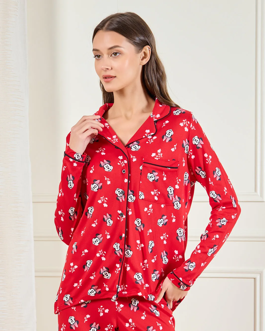 Women Red Minie Mouse Print Pyjama Set (2 Piece) sold by Redtag product image thumbnail 2