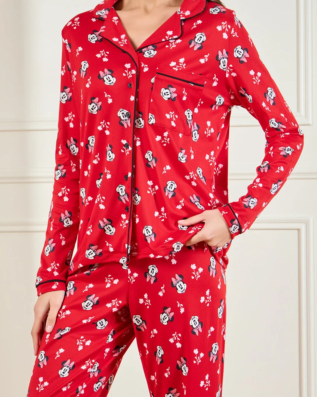 Women Red Minie Mouse Print Pyjama Set (2 Piece) sold by Redtag product image thumbnail 4
