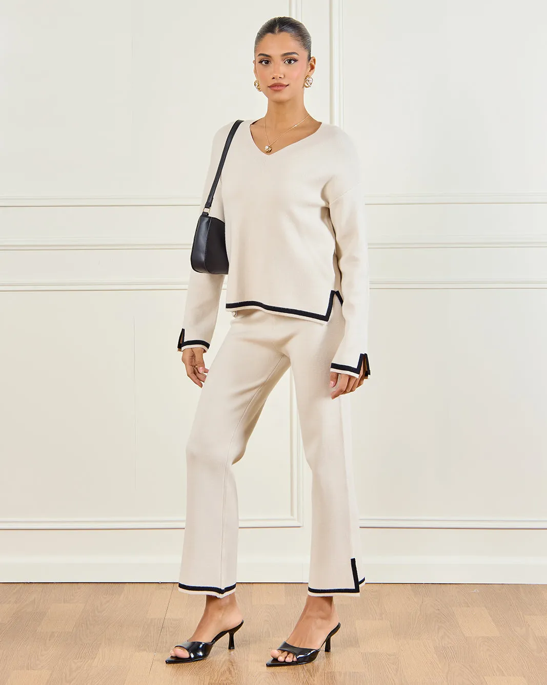 Women Cream V-Neck Sweater sold by Redtag product image thumbnail 2