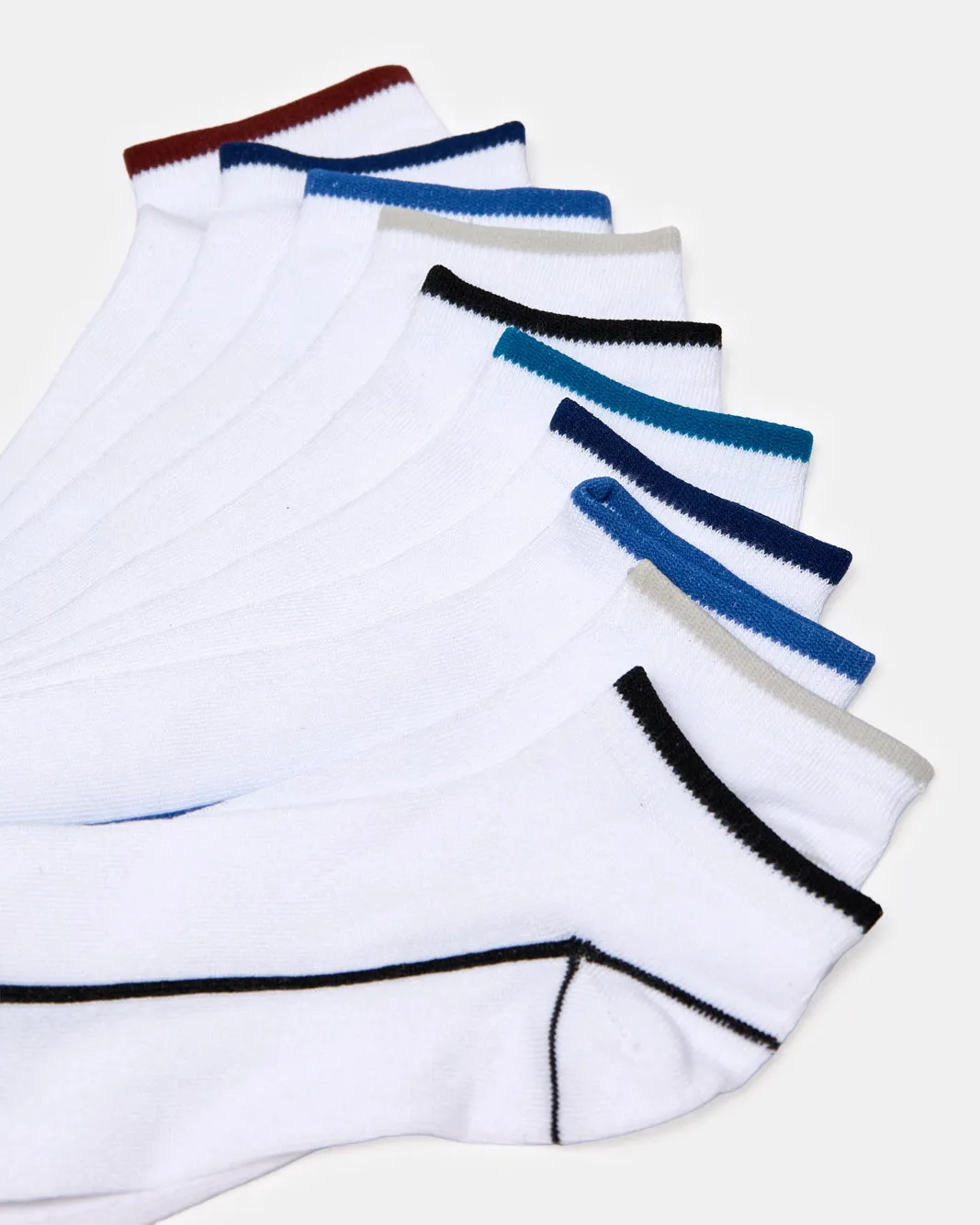 Men White Ankle Length Socks Set (10 Pairs) sold by Redtag product image thumbnail 3