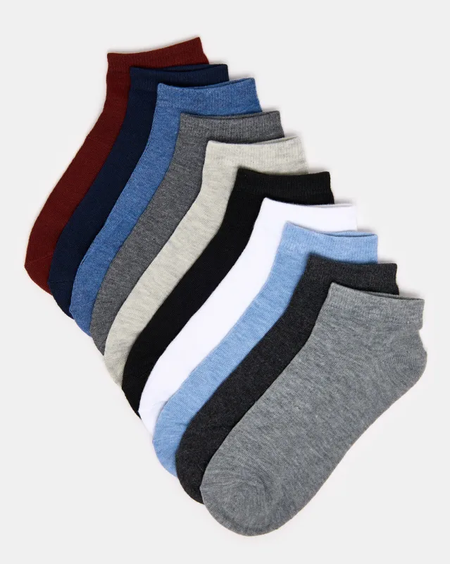 Men Assorted Ankle Length Socks Set (10 Pairs) sold by Redtag