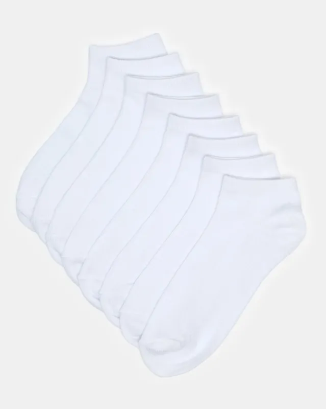 Men White Ankle Length Socks Set (4 Pairs) sold by Redtag