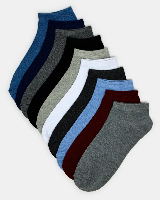 Men Assorted Ankle Length Socks Set (10 Pairs) sold by Redtag