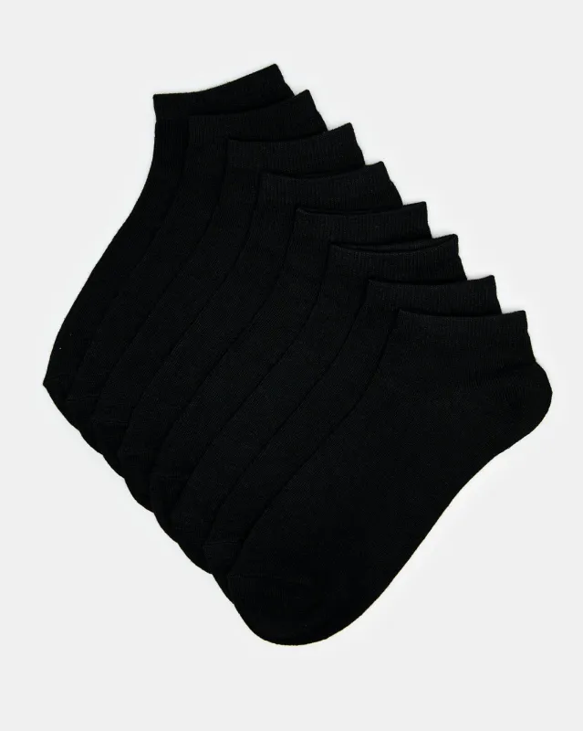 Men Black Ankle Length Socks Set (4 Pairs) sold by Redtag