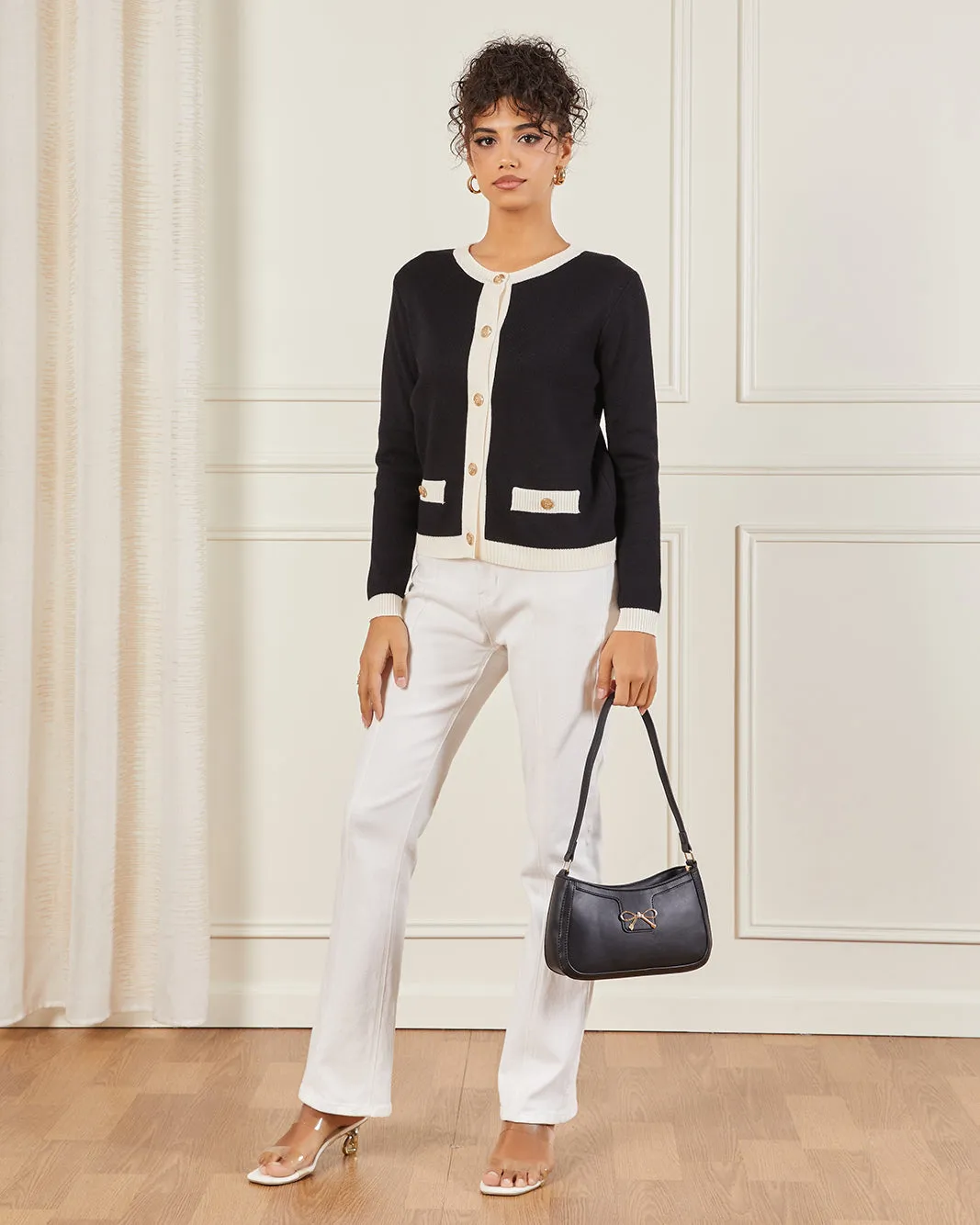 Women Black Cardigan With Pocket Detail sold by Redtag product image thumbnail 2